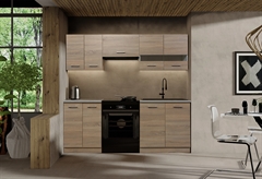 Έτοιμη Κουζίνα B&W Style Nevada Δρυς Μ200xΠ60xΥ57/85cm με Πάγκο