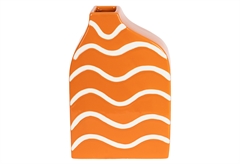 Βάζο Κεραμικό Harmony & Living Waves Πορτοκαλί/Λευκό