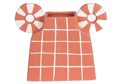 Βάζο Κεραμικό Harmony & Living Sunset Σομον/Λευκό