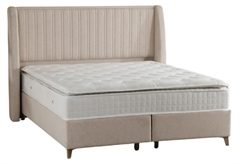 Κρεβάτι Διπλό Interium Cloe Μπεζ για Στρώμα 200x160cm