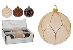 Χριστουγεννιάτικη Μπάλα Γυάλινη 10cm σε 3 Σχέδια