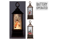 Χριστουγεννιάτικο Φωτιζόμενο Φανάρι με Φιγούρα 9x9cm σε 2 Σχέδια