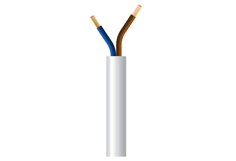 Καλώδιο Ρεύματος Εύκαμπτο Λευκό Wairel H03VV-F 2x0.75mm² με το Μέτρο