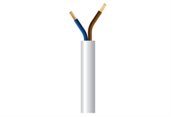 Καλώδιο Ρεύματος Εύκαμπτο Λευκό Wairel H03VV-F 2x1mm² με το Μέτρο