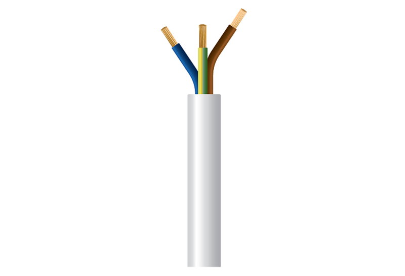 Καλώδιο Ρεύματος Εύκαμπτο Λευκό Wairel H03VV-F 3x0.75mm² με το Μέτρο