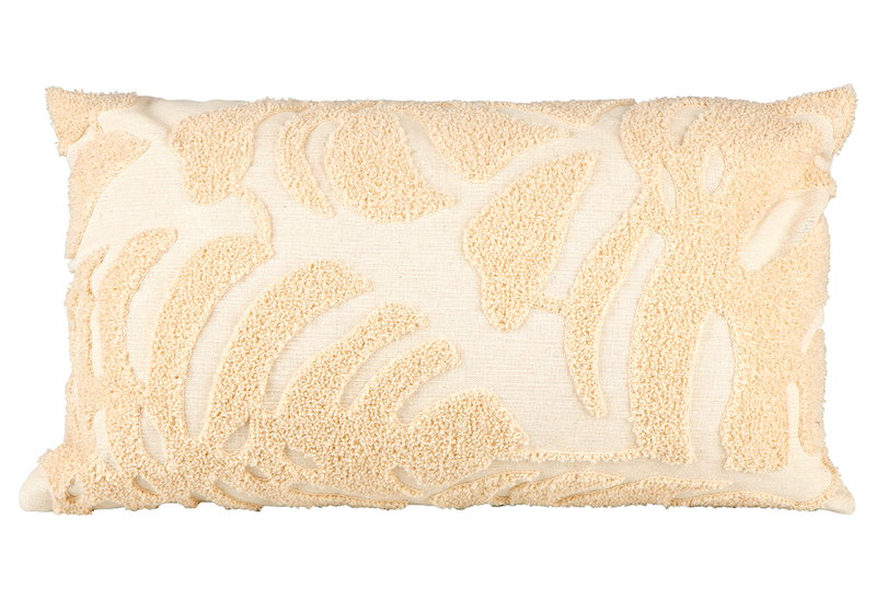 Διακοσμητικό Μαξιλάρι Ostaria Tufted Leaves 30x50cm Ivory