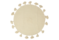 Χαλί Ostaria Pompon Φ90cm Εκρού