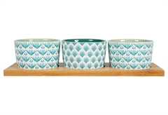 Σετ Μπωλ Σερβιρίσματος Ostaria Turquoise 3τμχ