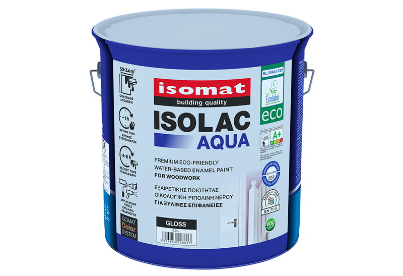 Ριπολίνη Isomat Isolac-Aqua Eco Λευκή 2.5lt Γυαλιστερό