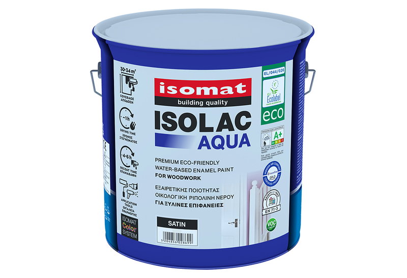 Ριπολίνη Isomat Isolac-Aqua Eco Βάση P 2.25lt Σατινέ