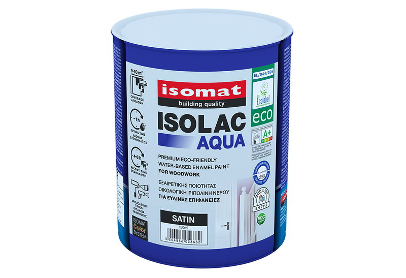 Ριπολίνη Isomat Isolac-Aqua Eco Βάση P 750ml Σατινέ