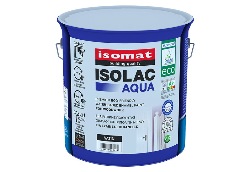 Ριπολίνη Isomat Isolac-Aqua Eco Βάση D 2.16lt Σατινέ