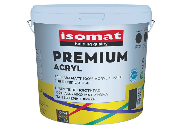 Χρώμα Ακρυλικό Isomat Premium Acryl Βάση D 2.9lt