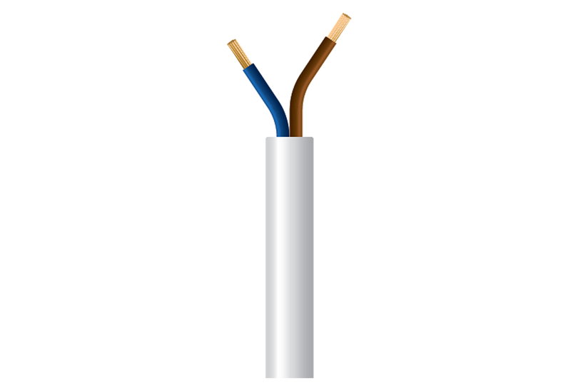 Καλώδιο Ρεύματος Εύκαμπτο Λευκό Wairel H03VV-F 2x0.5mm² με το Μέτρο