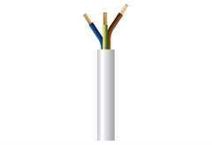 Καλώδιο Ρεύματος Εύκαμπτο Λευκό Wairel H03VV-F 3x1mm² με το Μέτρο