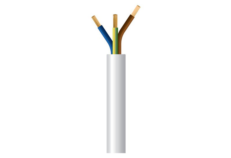 Καλώδιο Ρεύματος Εύκαμπτο Λευκό Wairel H05VV-F 3x2.5mm² 5m
