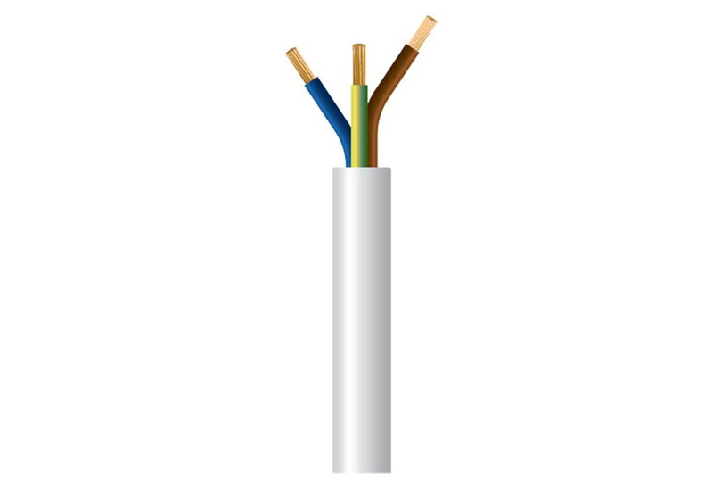 Καλώδιο Ρεύματος Εύκαμπτο Λευκό Wairel H05VV-F 3x6mm² 2m