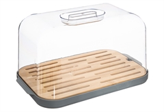 Ψωμιέρα 5Five Bamboo με Διάφανο Καπάκι