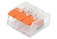 Κλέμμα Eurolamp PCT-413 3 Θέσεων με Υποδοχή 0.2-4mm 32A 400V Πορτοκαλί 25τμχ