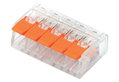 Κλέμμα Eurolamp PCT-415 5 Θέσεων με Υποδοχή 0.2-4mm 32A 400V Πορτοκαλί 25τμχ