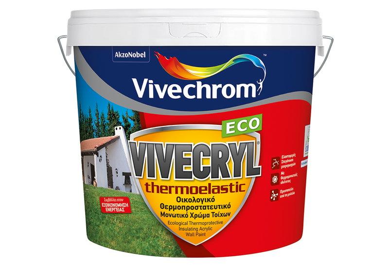 Χρώμα Ακρυλικό Vivechrom Vivecryl Thermoelastic Eco Λευκό 10lt