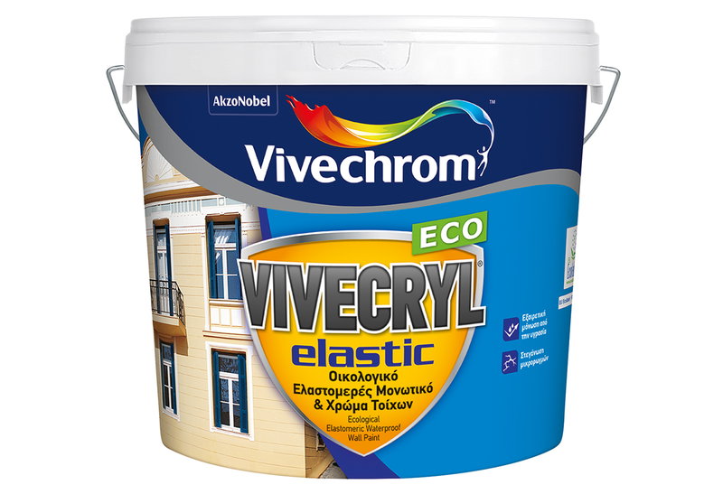 Χρώμα Ακρυλικό Vivechrom Vivecryl Elastic Eco Λευκό 3lt