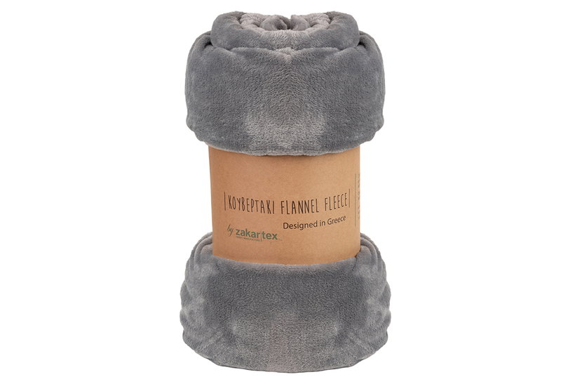 Κουβέρτα Flannel Μονή Zakartex Grey 220x150cm