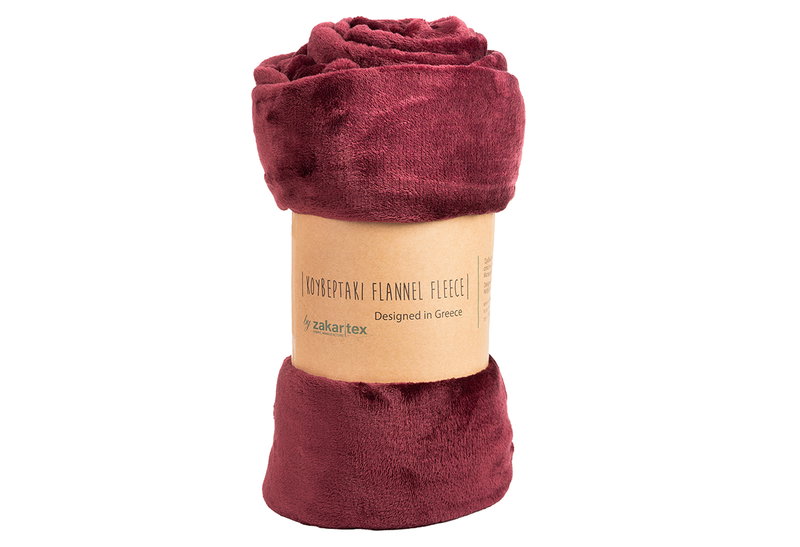 Κουβέρτα Flannel Μονή Zakartex Burgundy 220x150cm