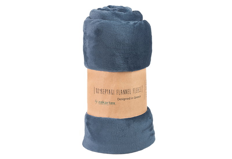 Κουβέρτα Flannel Μονή Zakartex Moonlight Blue 220x150cm