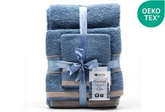 Σετ Πετσέτες Μπάνιου Ionion Crochet 3τμχ Blue Denim