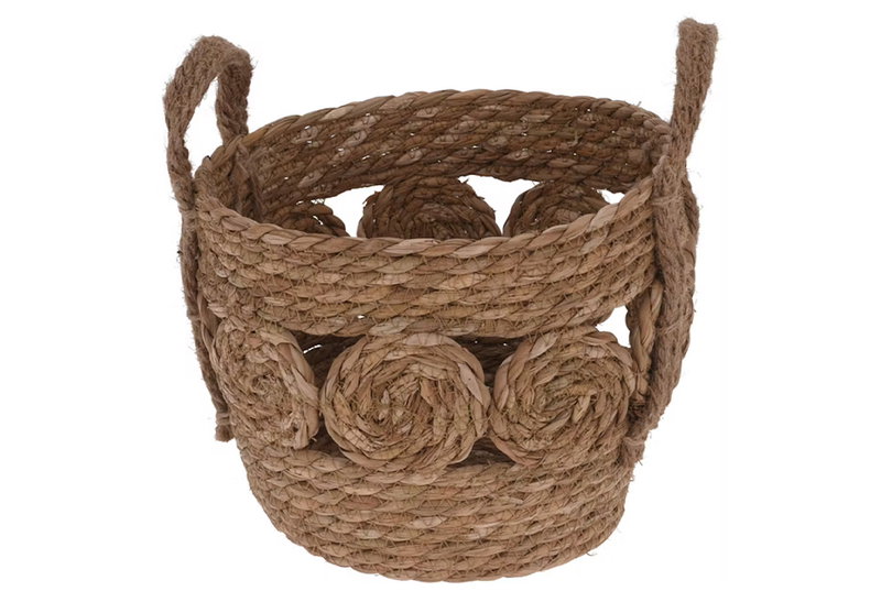 Διακοσμητικό Καλάθι Ψάθινο Φ23xΥ20CM