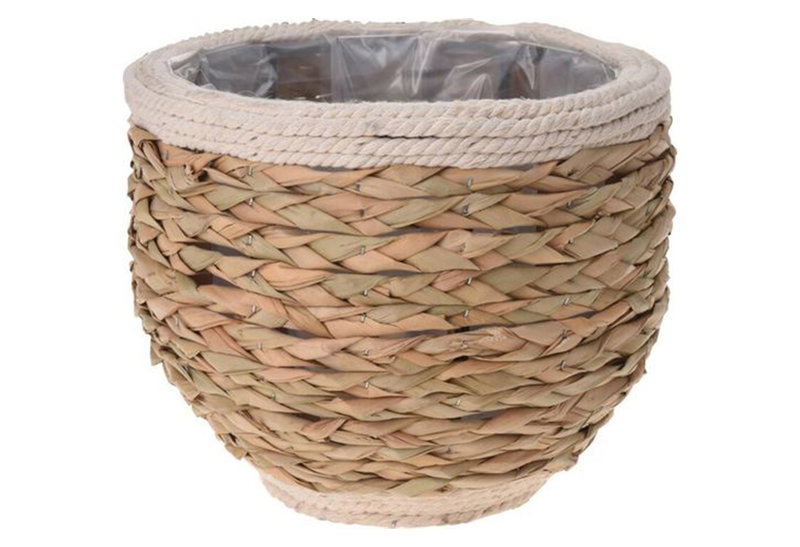 Διακοσμητικό Καλάθι Ψάθινο Φ27xΥ22CM
