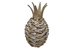 Διακοσμητικός Ανανάς Seagrass Φ22x42cm Natural/Λευκό