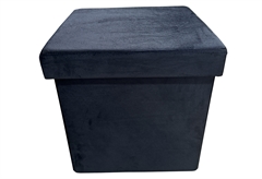 Σκαμπό Apricot Velvet με Αποθηκευτικό Χώρο Μαύρο