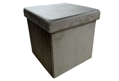 Σκαμπό Apricot Velvet με Αποθηκευτικό Χώρο Μπεζ