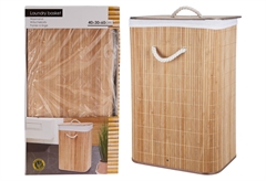 Καλάθι Απλύτων Bamboo Μ40xΠ30xΥ60cm Καφέ/Λευκό