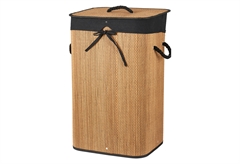 Καλάθι Απλύτων Bamboo Μ40xΠ30xΥ60cm Καφέ/Μαύρο