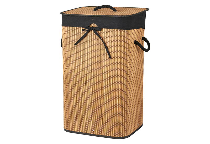 Καλάθι Απλύτων Bamboo Μ40xΠ30xΥ60cm Καφέ/Μαύρο