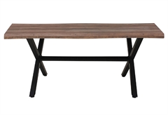 Τραπέζι Liberta Brick Μ180xΠ90xΥ75cm Καρυδί
