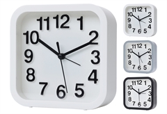 Επιτραπέζιο Ρολόι/Ξυπνητήρι Αναλογικό Square 13x13cm σε Διάφορες Αποχρώσεις