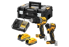 Σετ Dewalt Κρουστικό Δραπανοκατσάβιδο Brushless & Παλμικό Κατσαβίδι & Φορτιστής & 2x Μπαταρίες