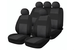 Καλύμματα Καθισμάτων Αυτοκινήτου Kaver Full Set Μαύρο/Σκούρο Γκρι 9τμχ
