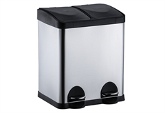 Κάδος Απορριμμάτων Διπλός Homefit 15+15lt Ασημί