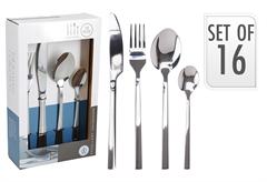 Σετ Μαχαιροπήρουνα Mirror Ασημί 16τμχ