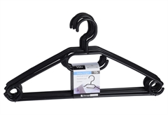 Σετ Κρεμάστρα Ρούχων Πλαστική Μαύρο 10τμχ