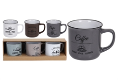 Σετ Κούπες Espresso 330ml σε Διάφορες Αποχρώσεις 3τμχ