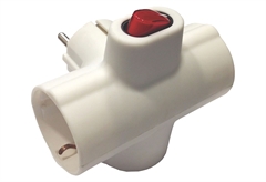 Πρίζα Σούκο 3 Εξόδων Οριζόντια με Διακόπτη & Προστασία Επαφών