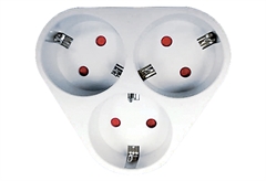 Αντάπτορας από Σούκο σε 3 Σούκο Οβάλ με Προστασία Επαφών