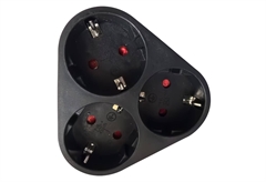 Αντάπτορας από Σούκο σε 3 Σούκο Οβάλ με Προστασία Επαφών Μαύρο