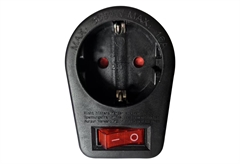 Αντάπτορας από Ένα Σούκο σε Ένα Σούκο με Διακόπτη & Προστασία Επαφών Μαύρο